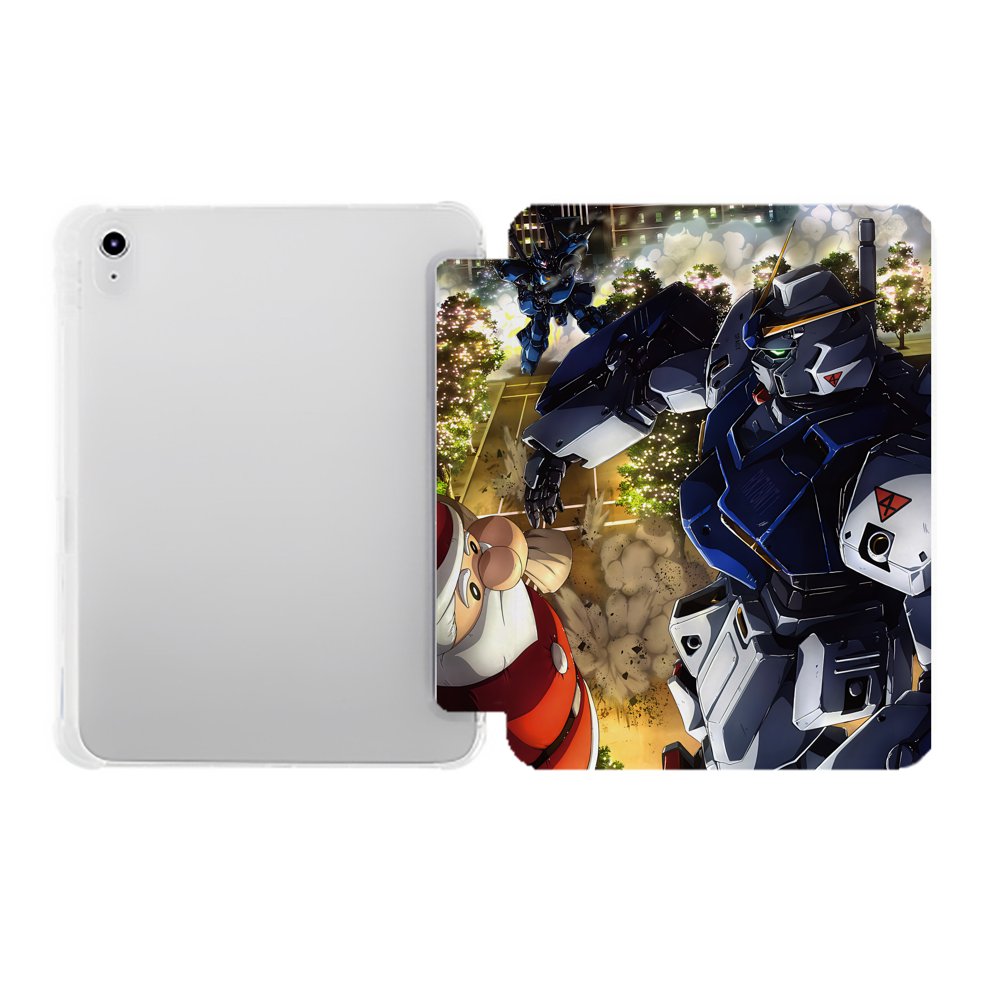 （画像用） 機動戦士ガンダム Mobile Suit Gundam IPad ケース ペン収納付き 三つ折りスタンド PUレザー×シリコン 対応機種9.5/10.5/10.9インチ